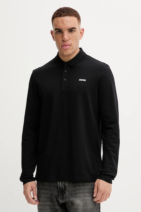 

Хлопковый лонгслив Hugo, черный