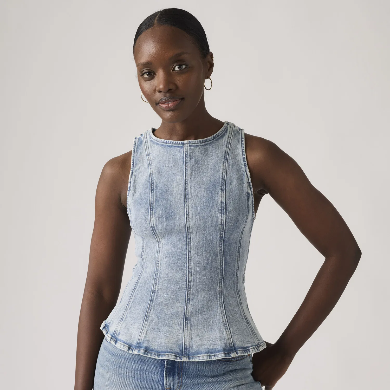 Топ с баской от Лейтон Levi's, Medium Wash
