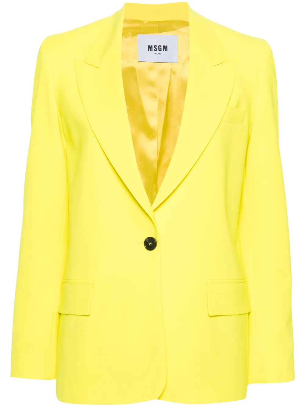 

Однобортный пиджак с заостренными лацканами MSGM, желтый