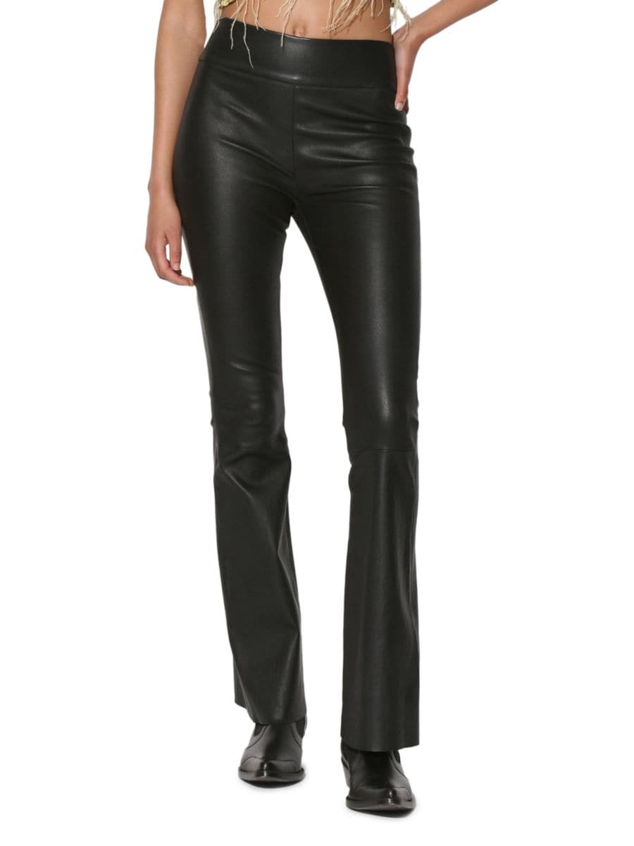 

Кожаные брюки Lexie Slim Fit Bootcut Walter Baker, черный