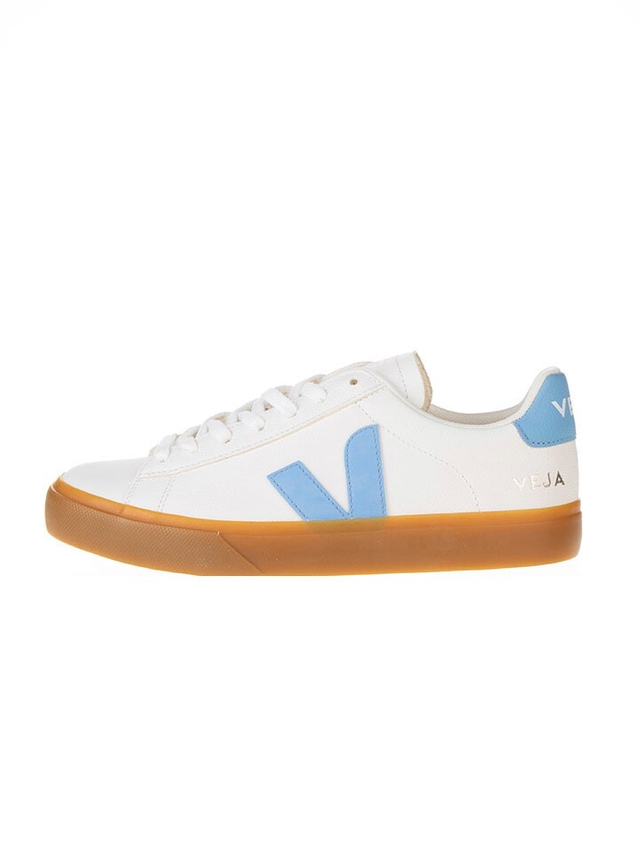 Низкие кроссовки Veja Leder Campo, цвет weiß/hellblau