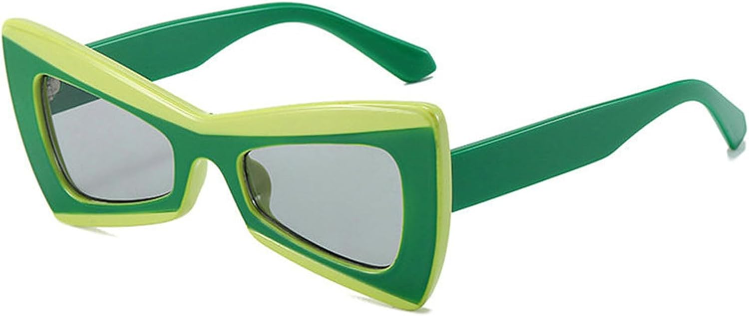 

Солнцезащитные очки Willochra в форме треугольника, бабочки и кошачьего глаза для женщин. Модные солнцезащитные очки большого размера с градиентным переходом цвета, Green