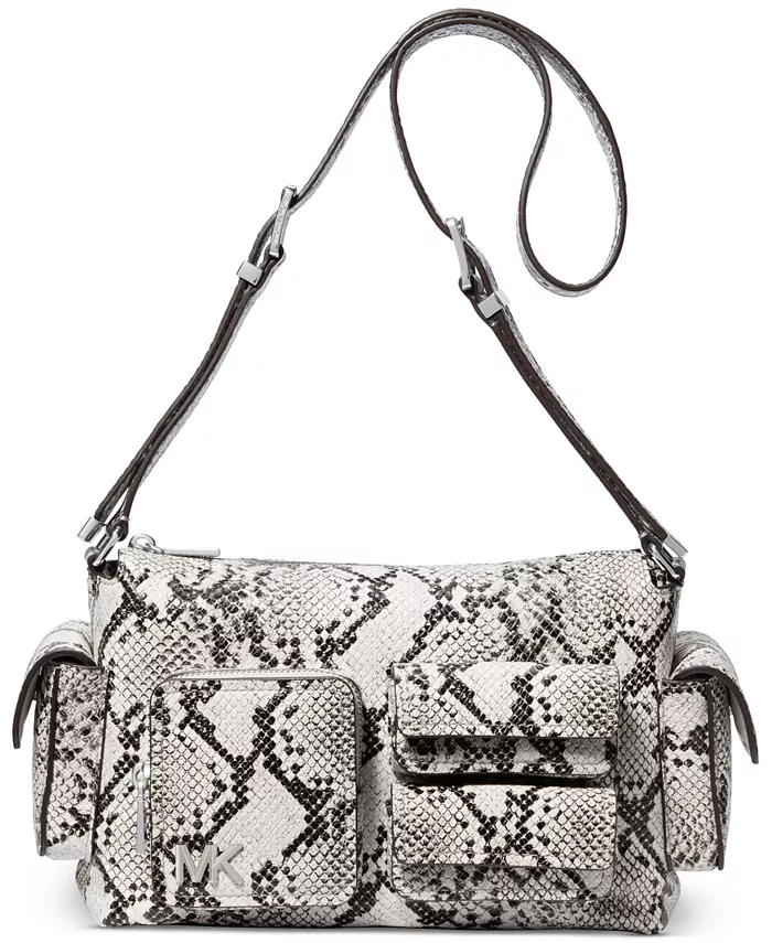 

Кожаная сумка через плечо Dakota Small Pocket Michael Kors, серебряный