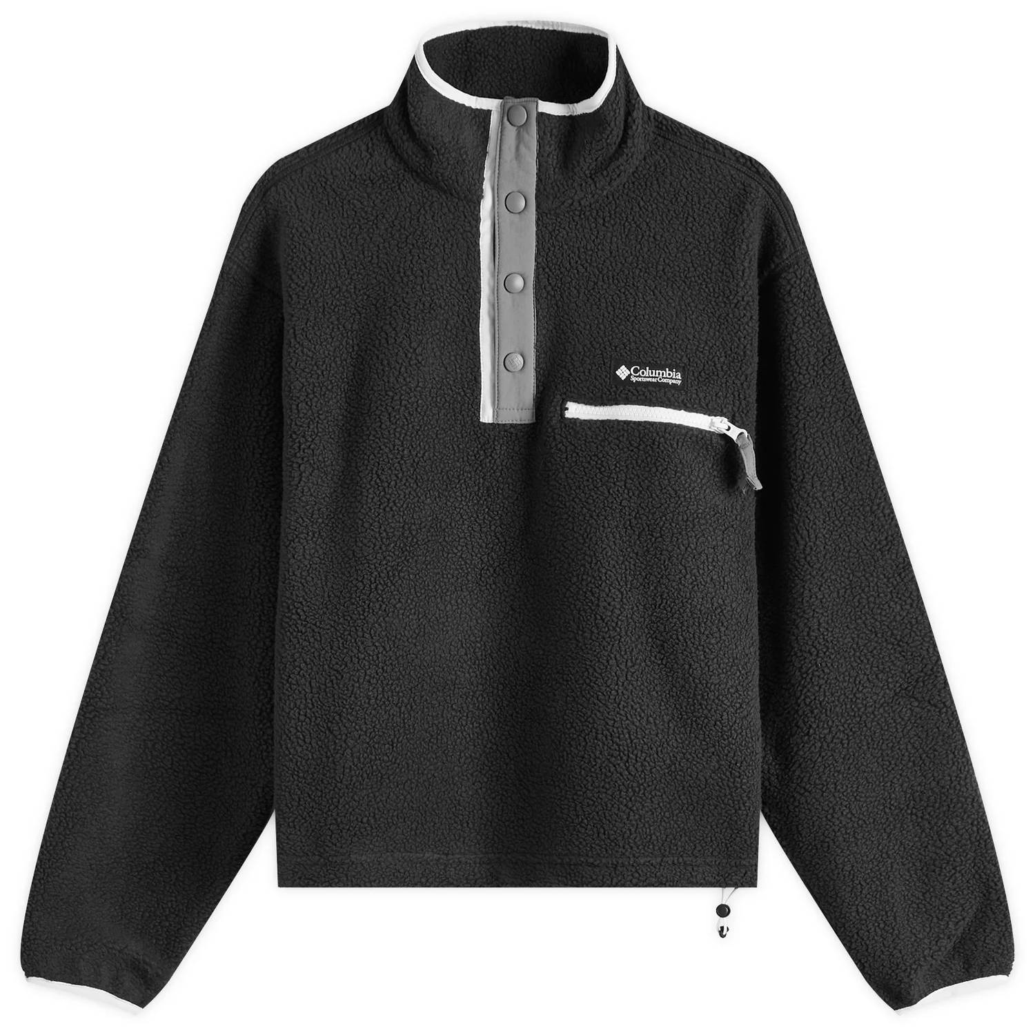 

Columbia Женский укороченный флисовый пуловер Helvetia II с застежкой на кнопки до середины груди, черный