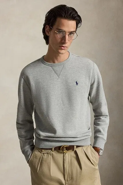 Худи из футера Polo Ralph Lauren, серый