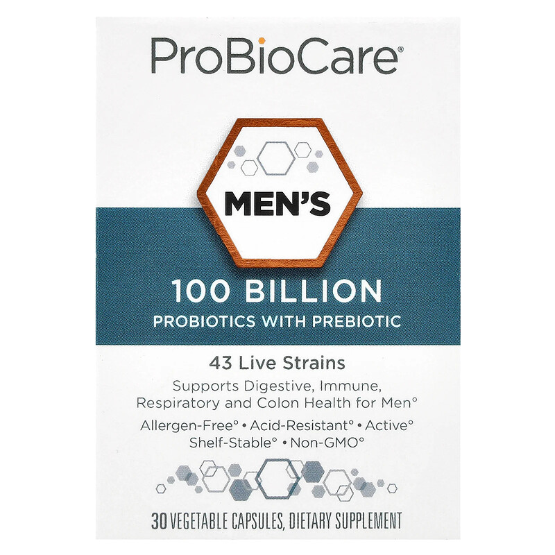 

ProBioCare, Пробиотики для мужчин с пребиотиком, 30 растительных капсул