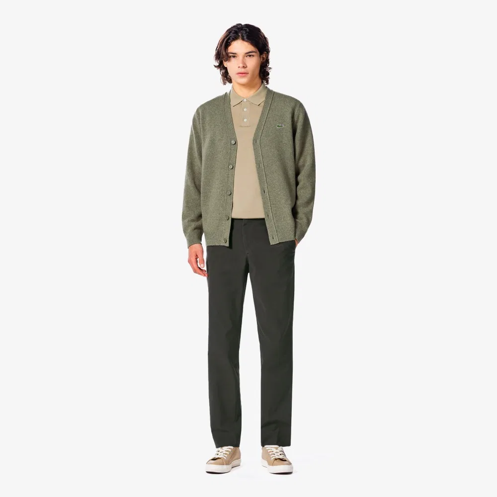 Мужские серые эластичные брюки из плотного хлопка от Lacoste