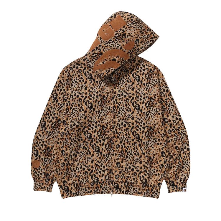 

Худи BAPE Wild Leopard Pattern Shark Relaxed Fit Full Zip Hoodie, Beige