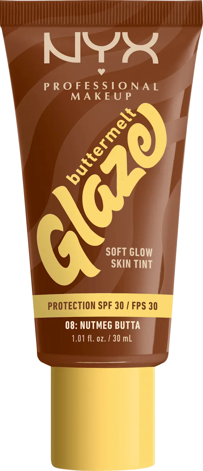 

Тональный крем NYX PROFESSIONAL MAKEUP Foundation Buttermelt Glaze mit LSF 30, 08 Nutmeg Butta, 30 ml