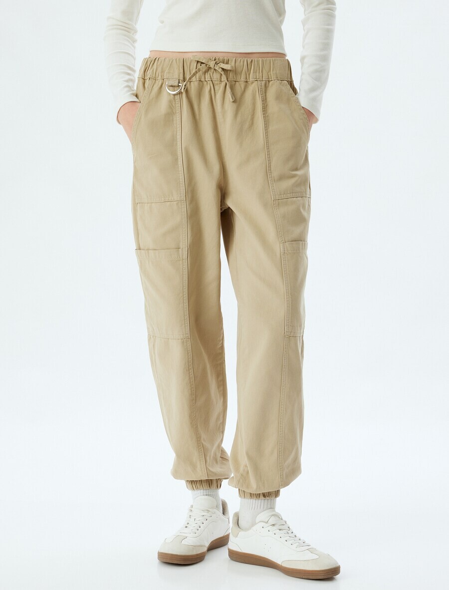 

Брюки-карго Koton Tapered Cargo Pants, бежевый