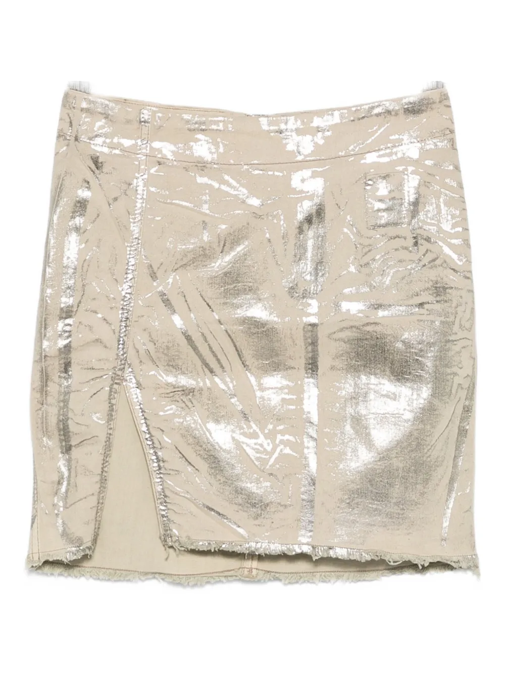 

Мини-юбка с металлизированными бахромой Rick Owens DRKSHDW, нейтральный