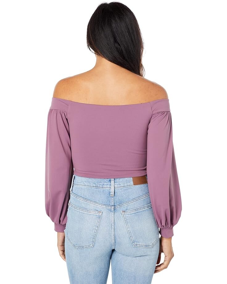 

Топ Susana Monaco Off-the-Shoulder Crop Top, цвет Amethyst