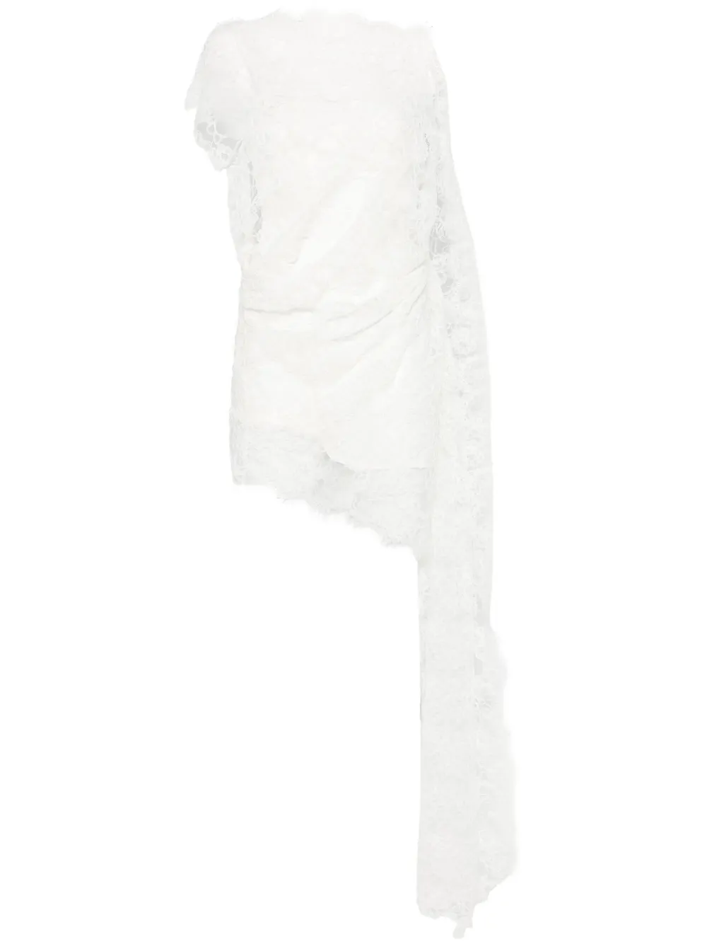 

Кружевное платье мини Christopher Esber, белый