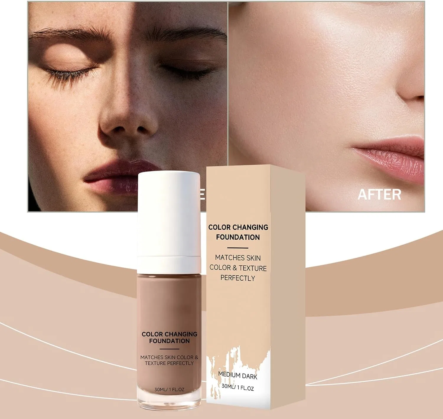 Тональное средство Color Control Foundation No brand, 1 шт., темный — фото 4