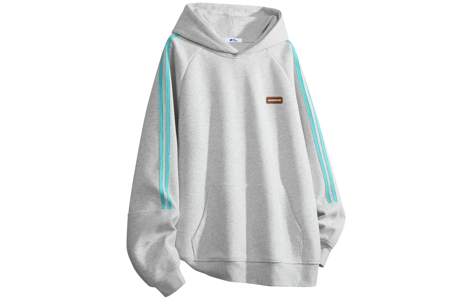 

Толстовка Women's Hooded Moderate Regular WARRIOR, белый heather серый[free diy badge]