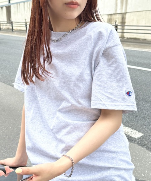 

Футболка Champion хлопковая однотонная с коротким рукавом, пепельно-серый