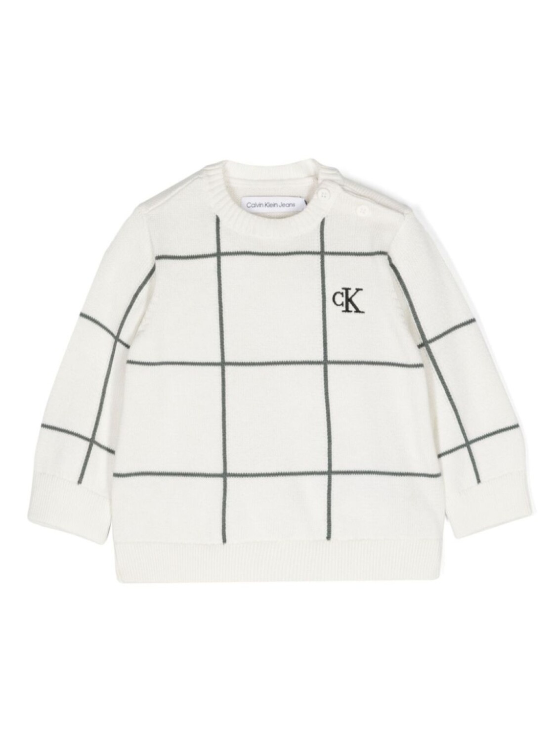 

Свитер с вышитым логотипом Calvin Klein Kids, нейтральный цвет