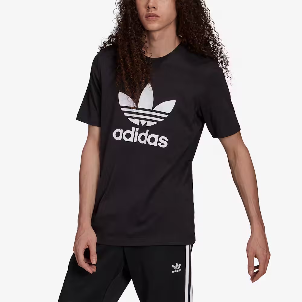 

Футболка с изображением трилистника Adidas Originals, черный