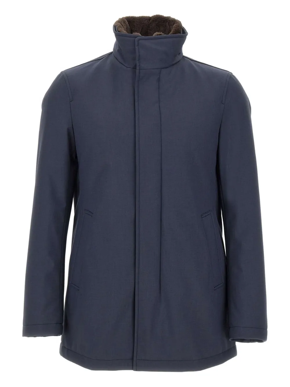 

Парка с воротником из искусственного меха Herno, синий