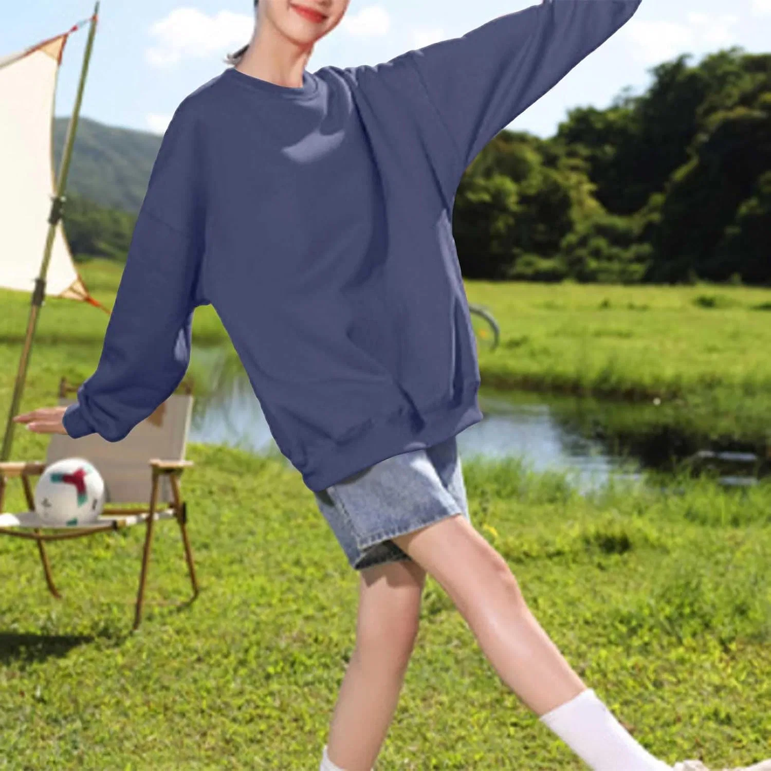 Блуза, длинный рукав из коллекции Autumn-Winter 14, темно-синий — фото 2
