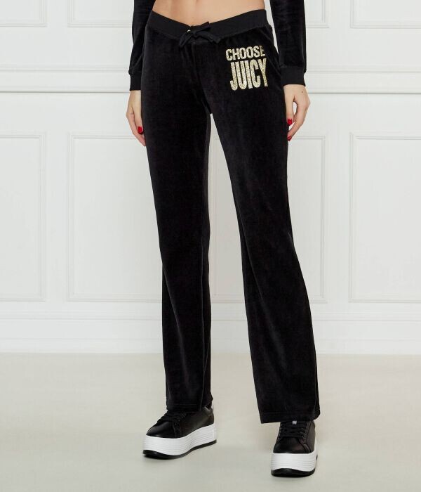 

Спортивные штаны женские Juicy Couture с блестящим логотипом, черный
