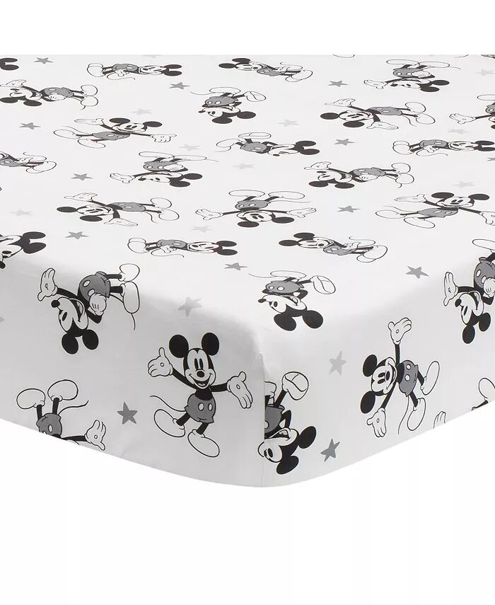 

Простыня для кроватки Disney Baby Magical Mickey Mouse из 100% хлопка - белый/черный Lambs & Ivy, белый