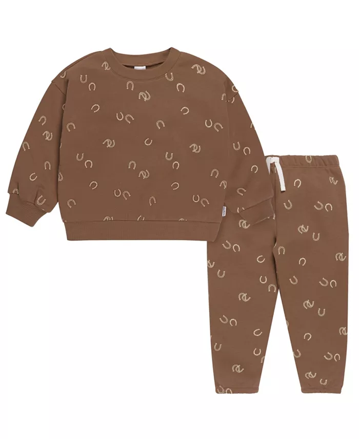 

Детский комплект для мальчиков из 2 предметов, флисовый, коричневый с подковой Gerber