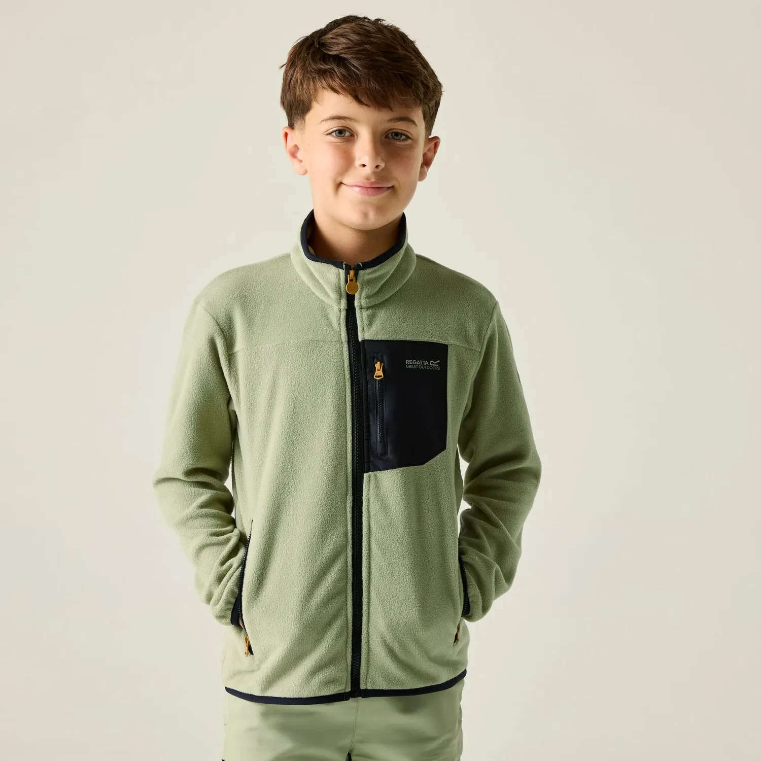 Детское флисовое худи Regatta Frankie Full Zip Fleece, светло-зеленый