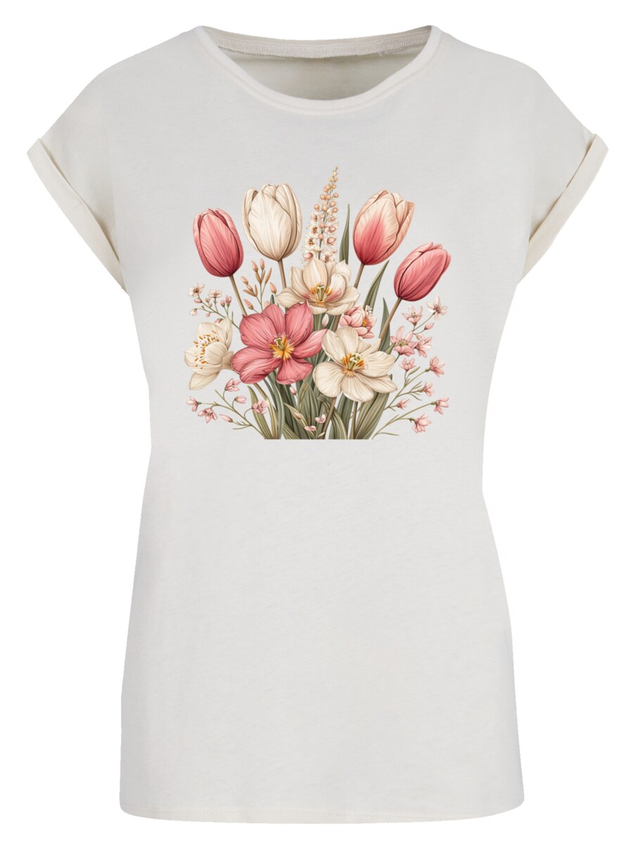 

Рубашка F4NT4STIC Rosa weißer Frühlingsblumenstrauß, песочный