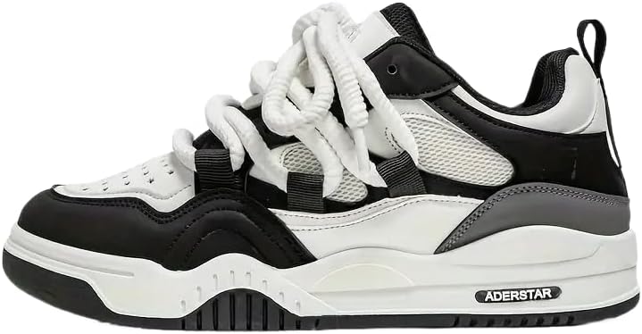 

Стильные мужские кроссовки для скейтборда - удобные и прочные - нескользящая подошва на платформе для повседневной носки и активного отдыха Clolinde, черный