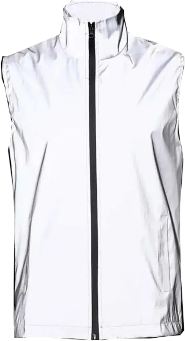 Мужской светоотражающий жилет-куртка, повседневная ветровка, жилет для ночных пробежек Generic, серый