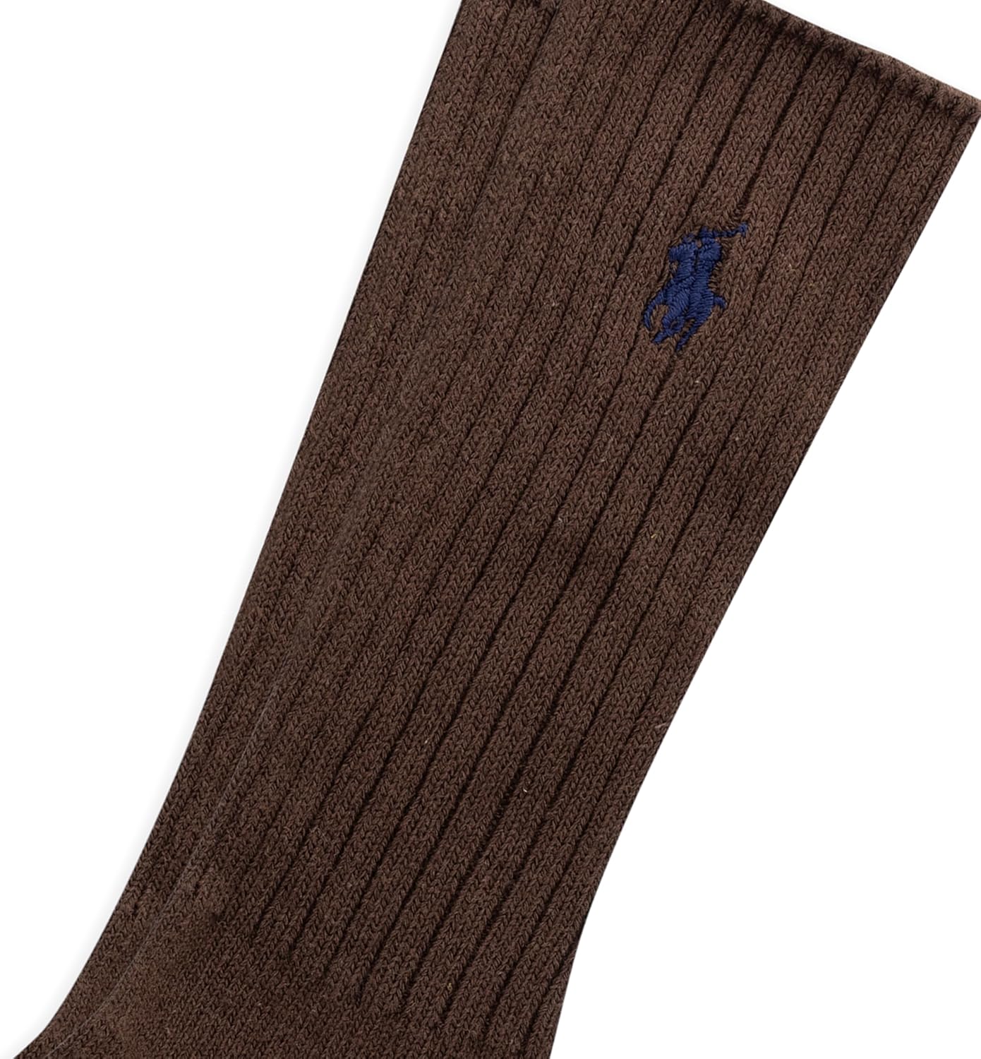 POLO RALPH LAUREN мужские хлопковые ребристые носки, Dark Brown — фото 2