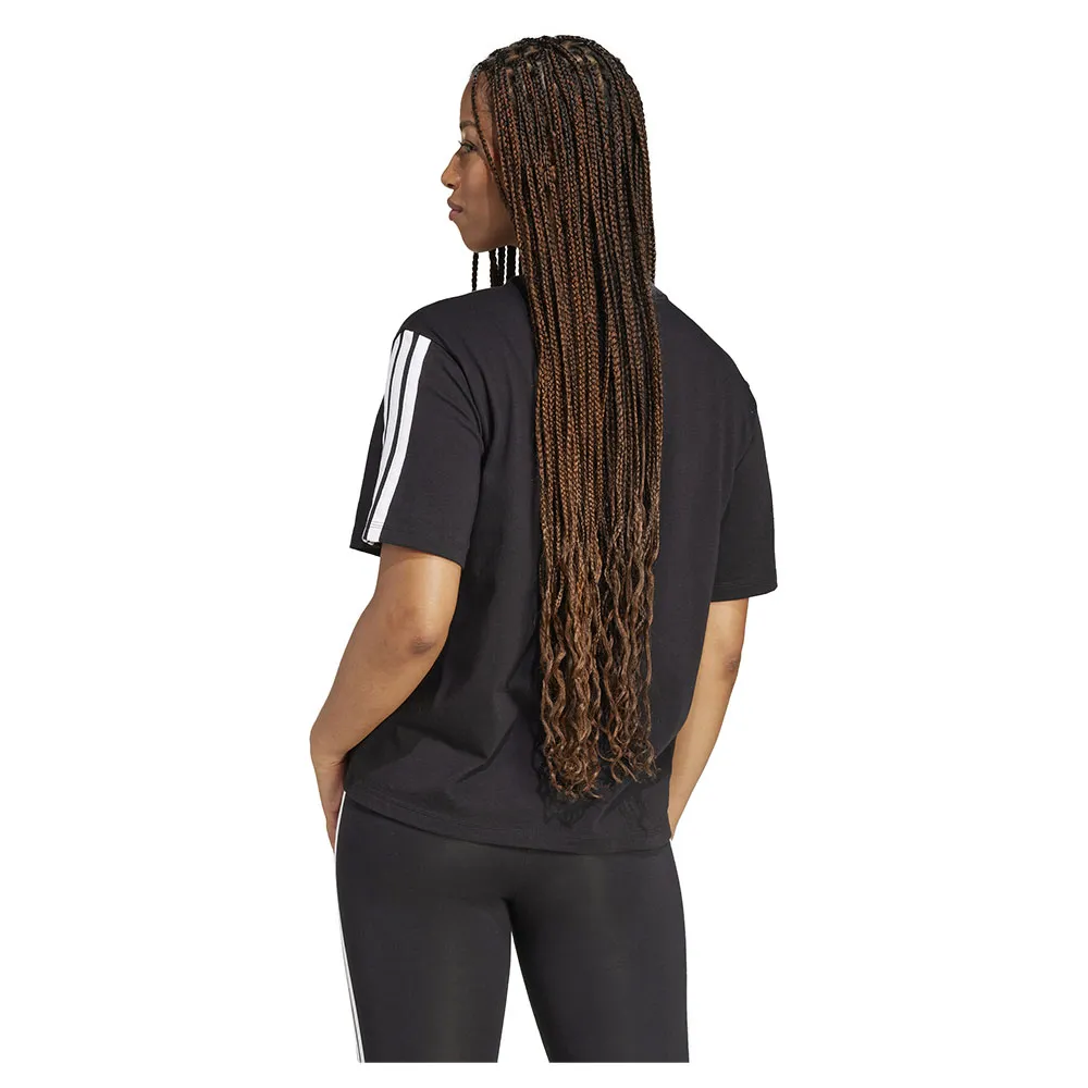 Футболка adidas Essentials 3 Stripes Boyfriend, черный — фото 2