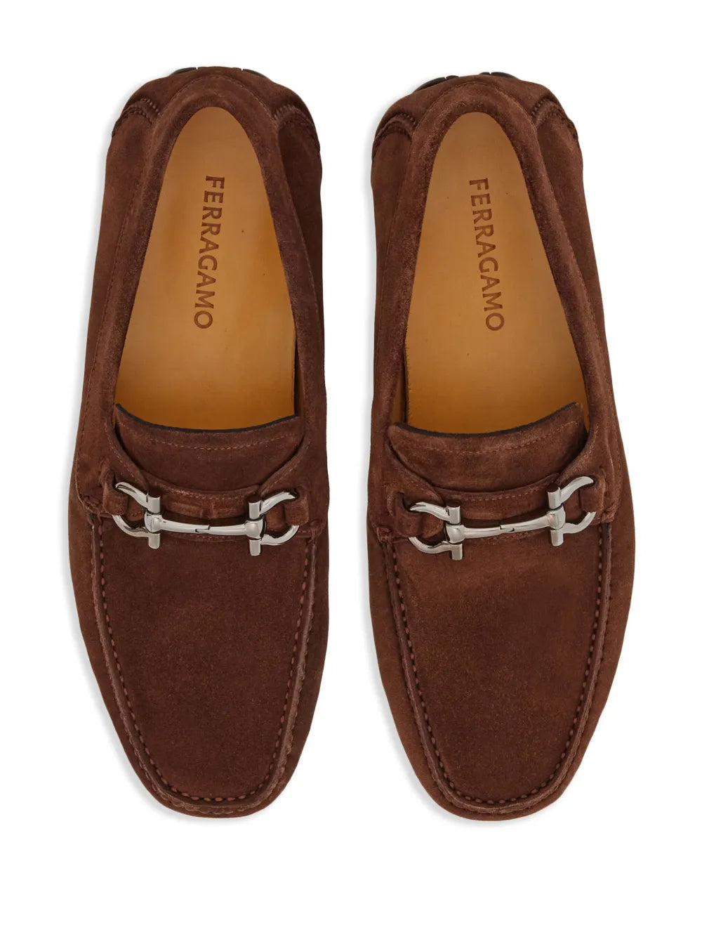 Феррагамо Ганчини Замшевые лоферы Salvatore Ferragamo, коричневый — фото 2
