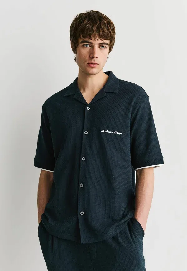 Рубашка Next, navy blue, темно-синий