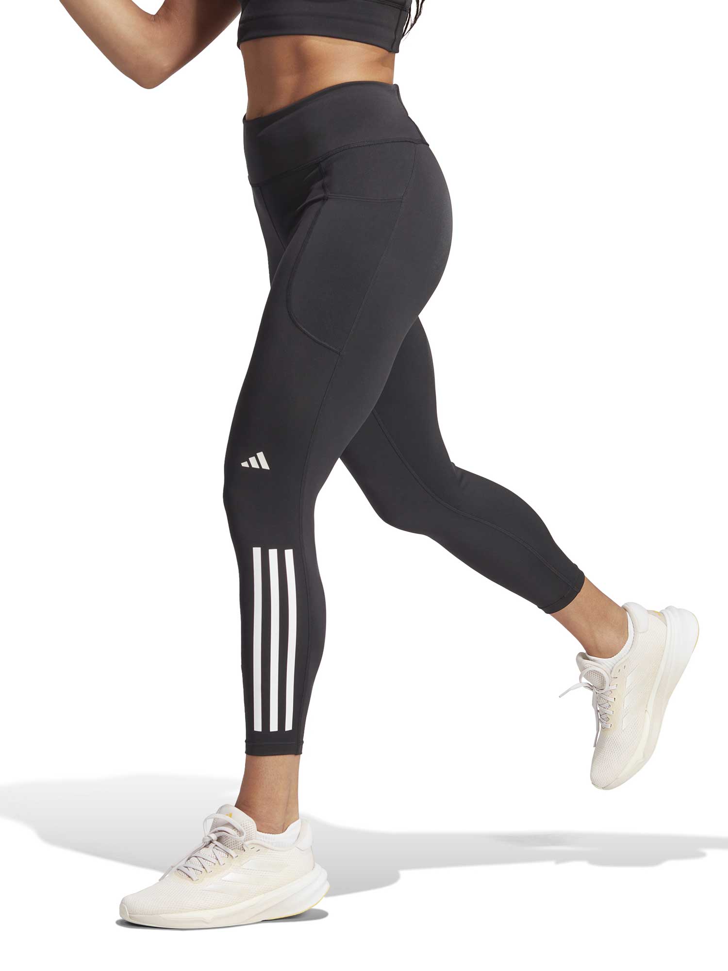 

Тайтсы Adidas Performance DailyRun 3 Stripes 7/8 Leggings, черный