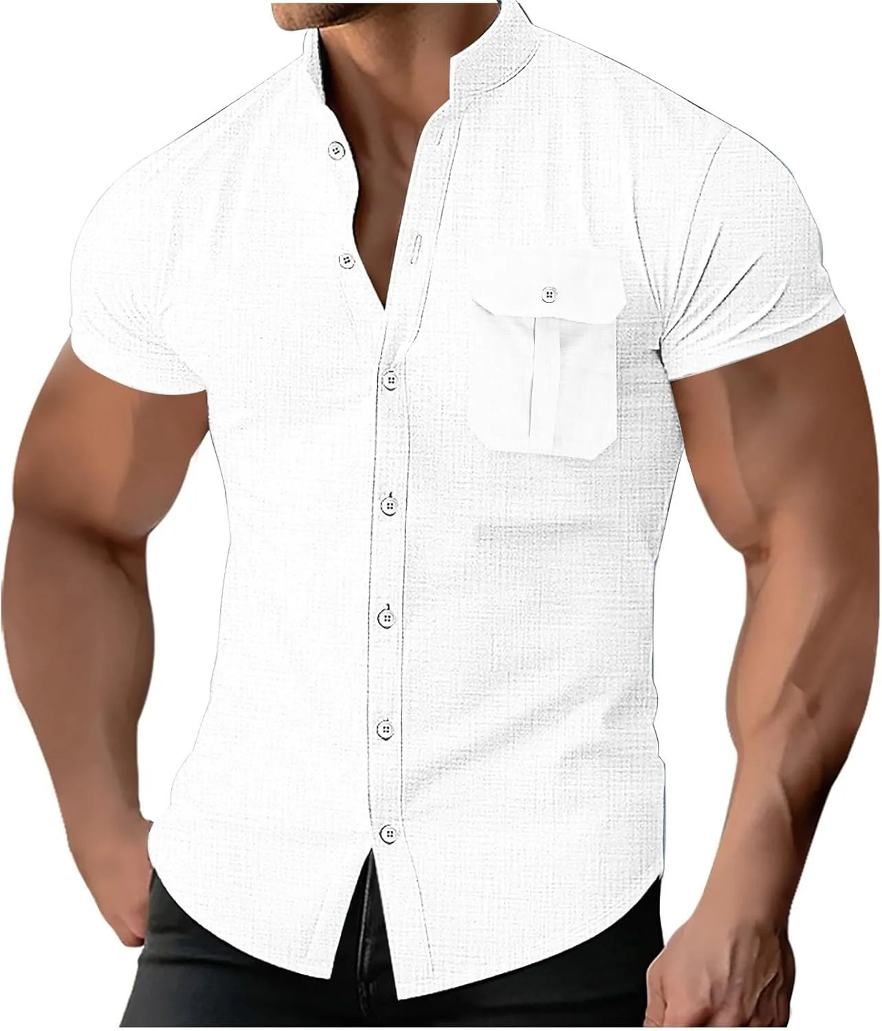 

Футболка мужская с коротким рукавом Plus Size Plain Neck