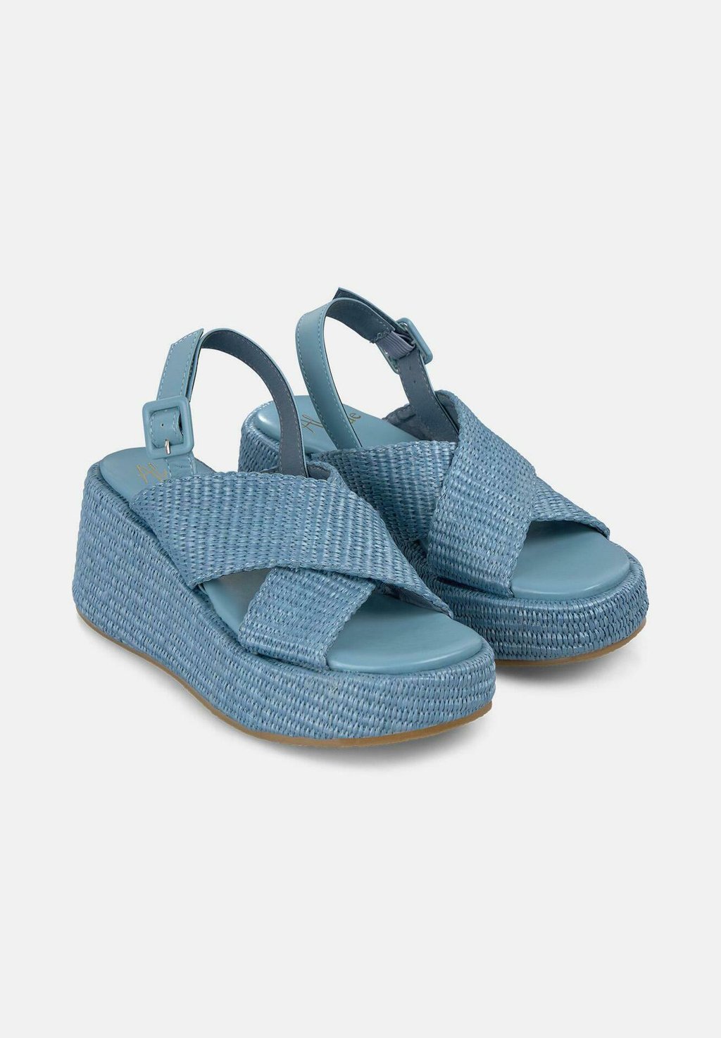 Босоножки на танкетке CIERRE CON HEBILLA - High heeled sandals Alma Blue, синий — фото 2