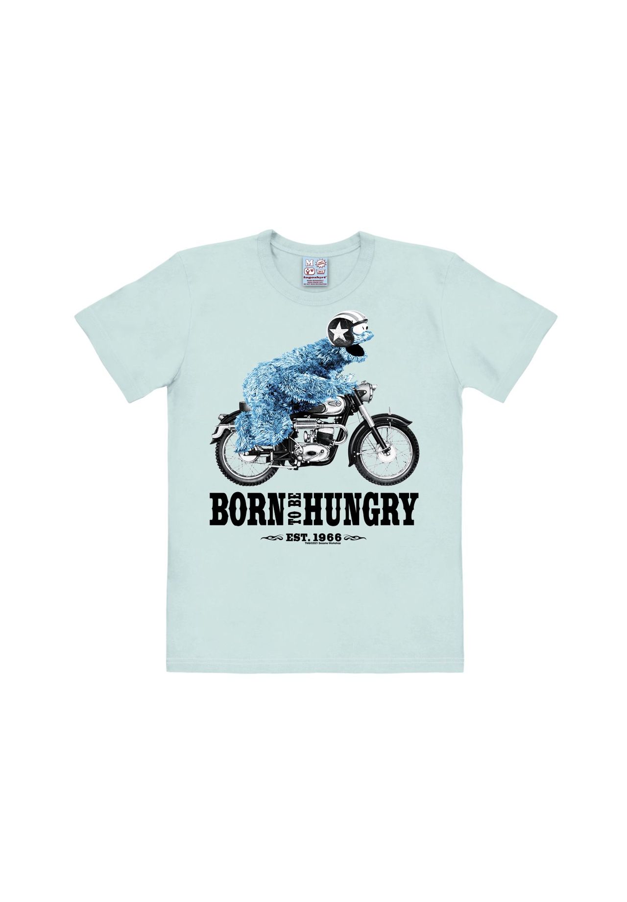 

Футболка Easyfit Cookie Monster — Born To Be Hungry LOGOSHIRT, цвет Chalk Blue