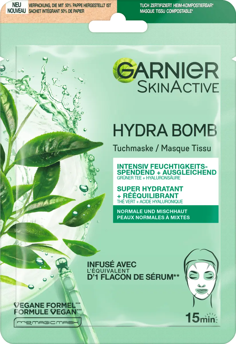 

Тканевая маска Hydra Bomb Green Tea 1 шт. Garnier