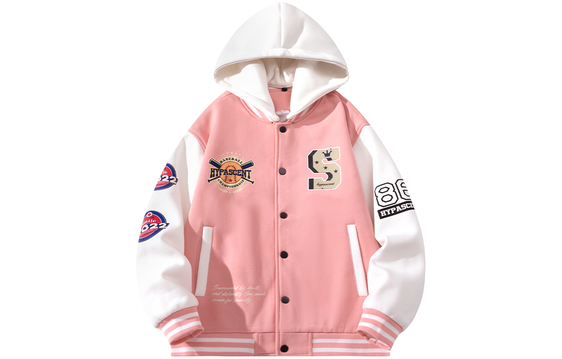 

HYPASCENT Бейсбольная куртка унисекс, Pink[Hooded]