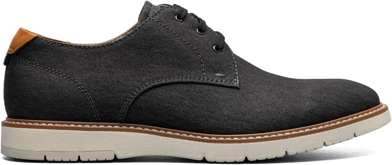 Мужские оксфорды Florsheim Vibe Canvas с гладким носком, 3-Black Canvas Cognac Smooth W White Sole — фото 2
