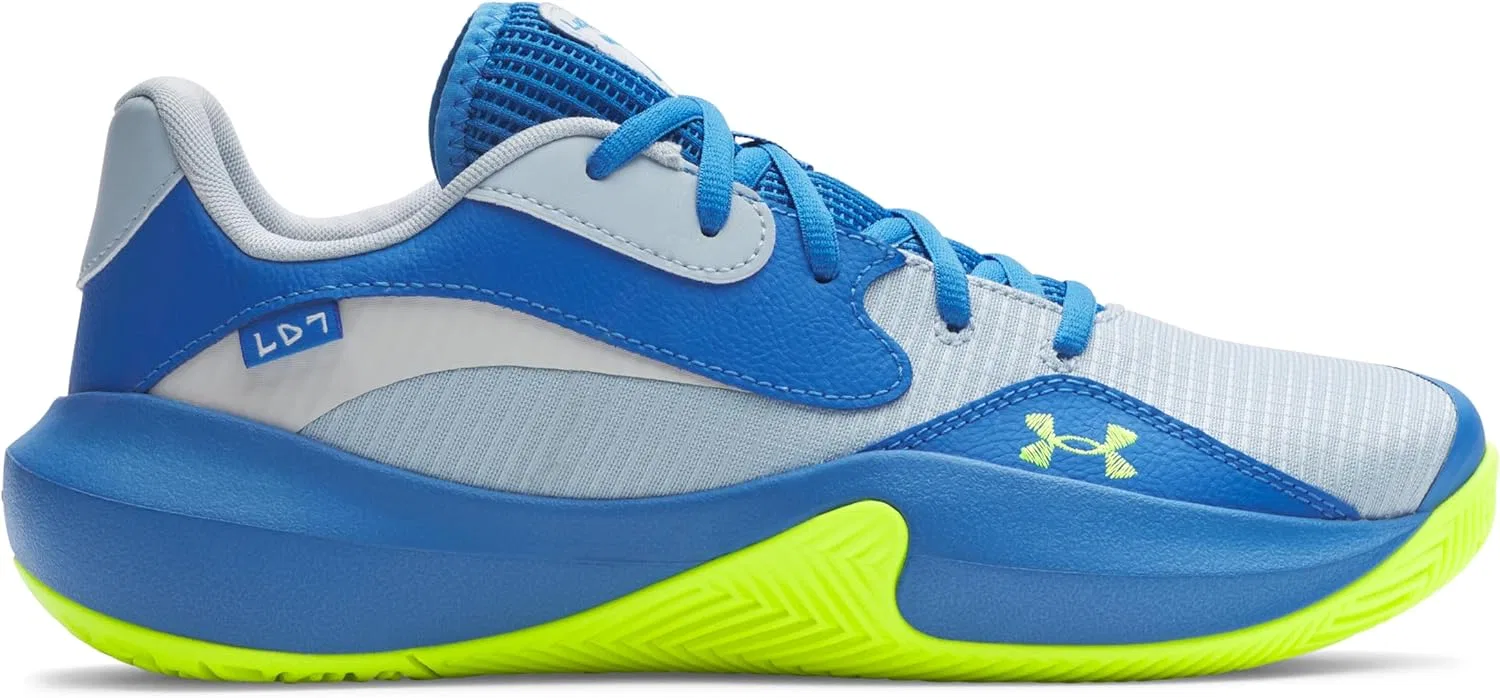 Мужские баскетбольные кроссовки Under Armour UA Lockdown 7 Low, 2-Blue Calm Blue Atlantis High Vis Yellow