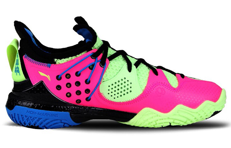 Кроссовки LINING Battle Halberd Badminton Shoes Unisex Low-top Black/Green/Purple — фото 2