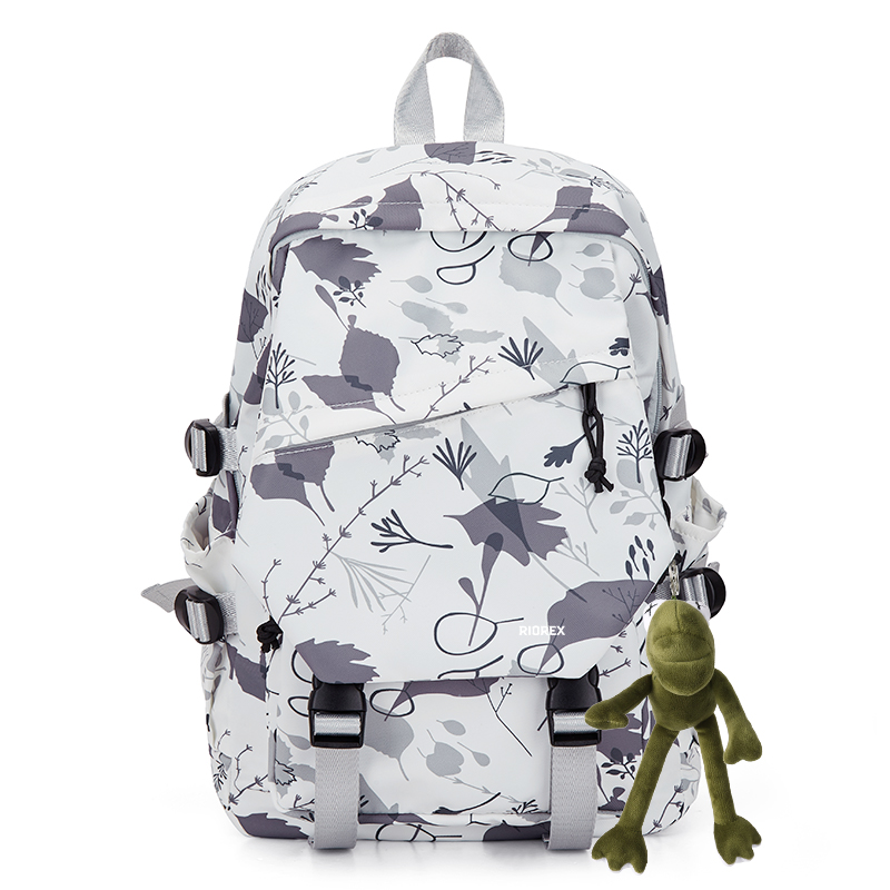 

RIOREX Тканевый рюкзак для ноутбука унисекс разноцветный, Leaf Gray Upgraded (with Doll)