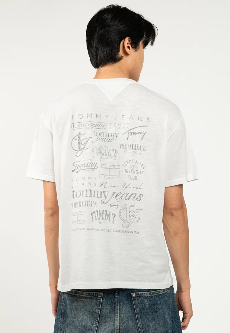 Футболка с принтом, свободный крой, Tommy Jeans Tommy Hilfiger, экрю — фото 2