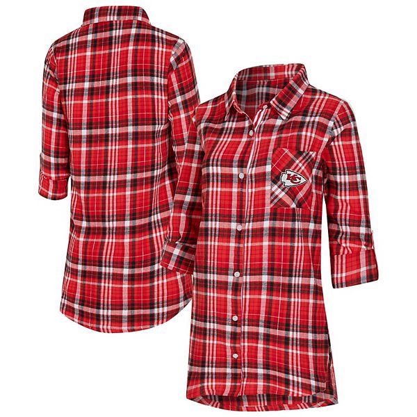 

Женская ночная рубашка Kansas City Chiefs Laney Plaid Tri-Blend Unbranded