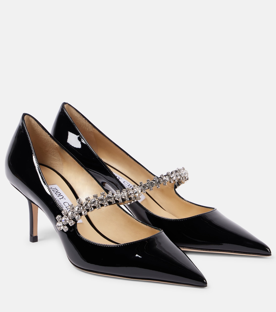 Туфли-лодочки Bing 65 из лакированной кожи с декором Jimmy Choo, черный