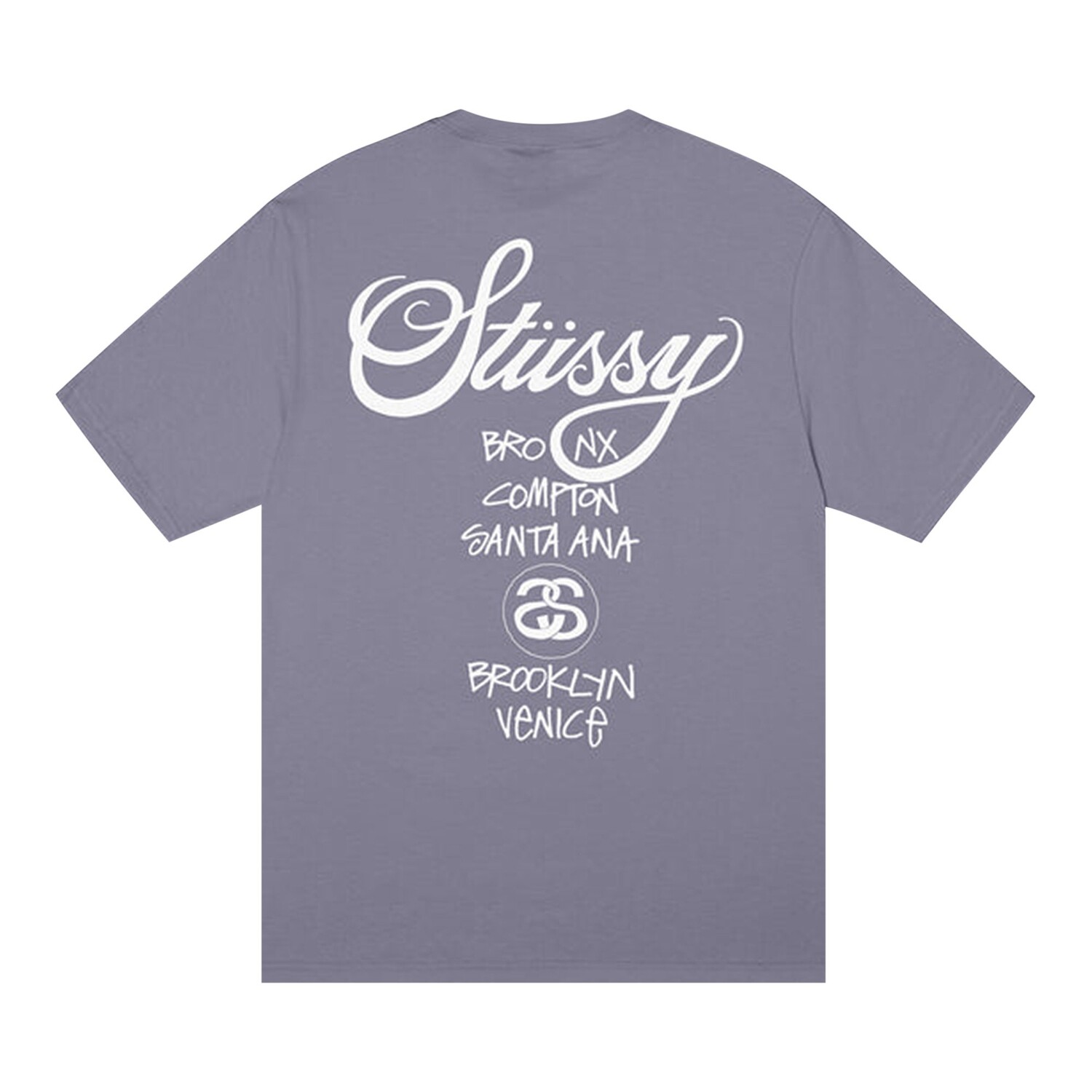 Футболка Stussy World Tour, розовато-лиловая — фото 2