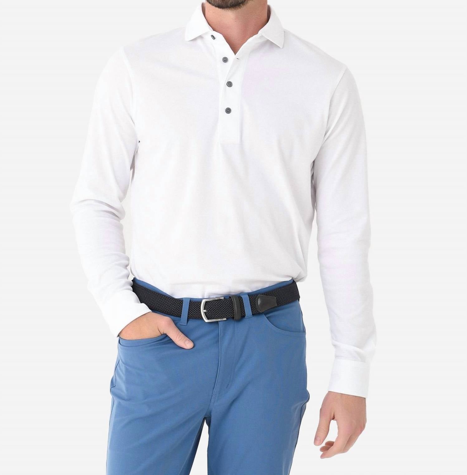 

Рубашка поло с длинным рукавом Omaha в арктическом стиле Greyson Clothiers, цвет arctic